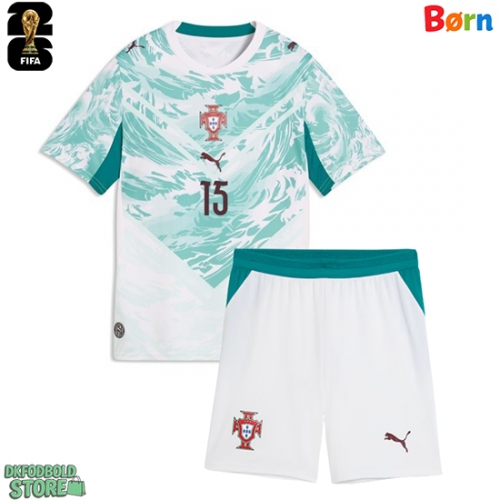 Portugal Joao Neves #15 Replika Babytøj Udebanesæt Børn VM 2026 Kortærmet (+ Korte bukser)